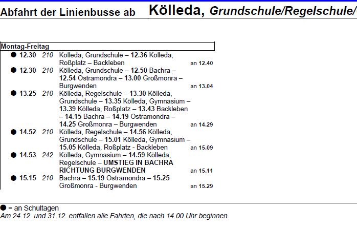 Fahrplan Kölleda gesamt Umleitung 11.08.2025